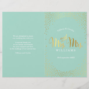 MRS & MRS PROGRAMME DE MARIAGE Confetti ment or