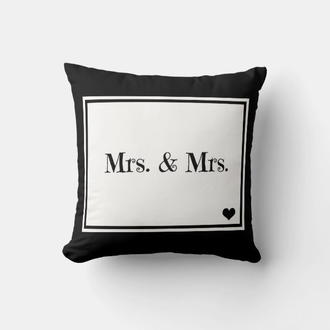 Mrs. & Mrs. Throw Pillow (Front)