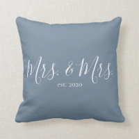 Mrs. & Mrs. Throw Pillow for Newlyweds Anniversary