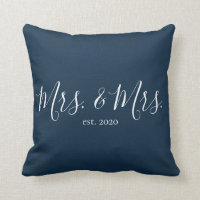 Mrs. & Mrs. Throw Pillow for Newlyweds Anniversary