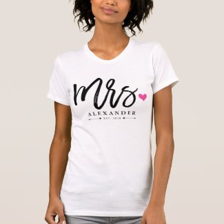Mrs. (Name) Est. Your Wedding Year T-Shirt