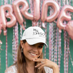 Mrs Name Newlywed Bride Monogram Trucker Hat<br><div class="desc">This design may be personalized in the area provided by changing the photo and/or text. Or it can be customized by clicking Personalize this Template and then choosing the click to customize further option and delete or change the colour of the background, add text, change the text colour or style,...</div>