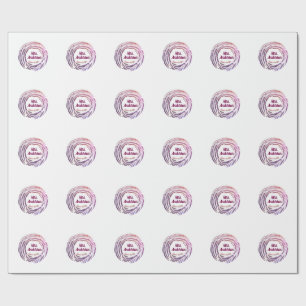 Mrs name pink mauve border since year wedding brid wrapping paper