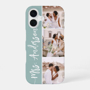 Mrs. New Name Wedding Couples Photo Collage iPhone 16 Case