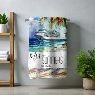 Mrs Newlywed Bride Beach Cruise  Towel