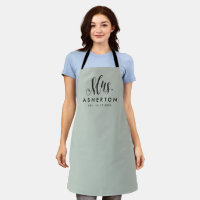 Mrs newlywed bride personalized sage green