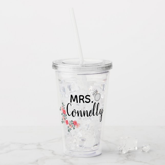 Mrs. Personalized Acrylic Tumbler (Front Ice)