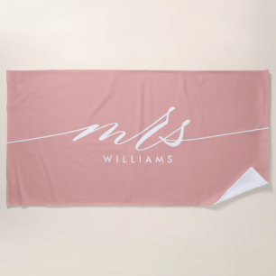Mrs   Personalized Bride Beach Towel