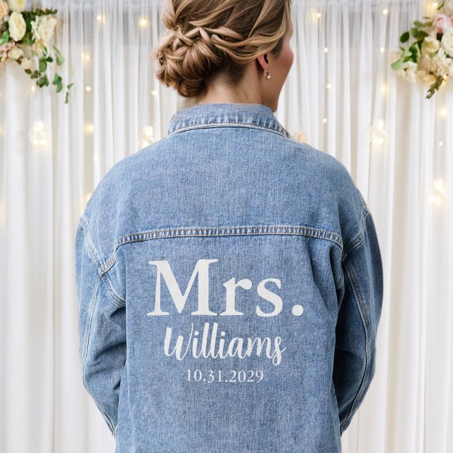 Mrs Personalized Bride Jean Denim Jacket (Mrs Personalized Bride Jean Denim Jacket
)