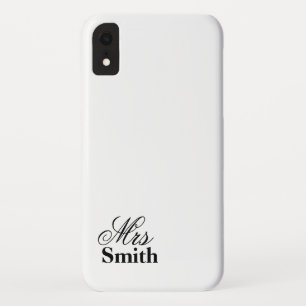 Mrs Personalized Name White Black iPhone XR Case