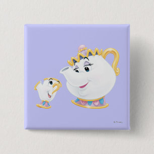 Mrs. Potts and Chip 2 Inch Square Button