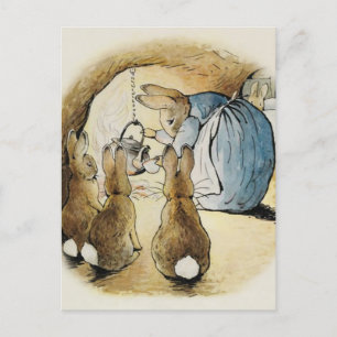 Mrs Rabbit Pours Tea by Beatrix Potter Postcard