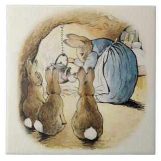 Mrs Rabbit Pours Tea by Beatrix Potter Tile