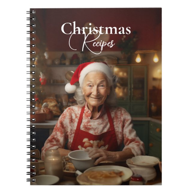 Mrs Santa Baking Cake Notebook (Front)