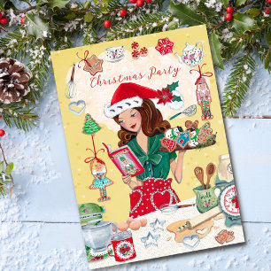 Mrs Santa Chirstmas Nutcracker Cookies Kitchen Invitation