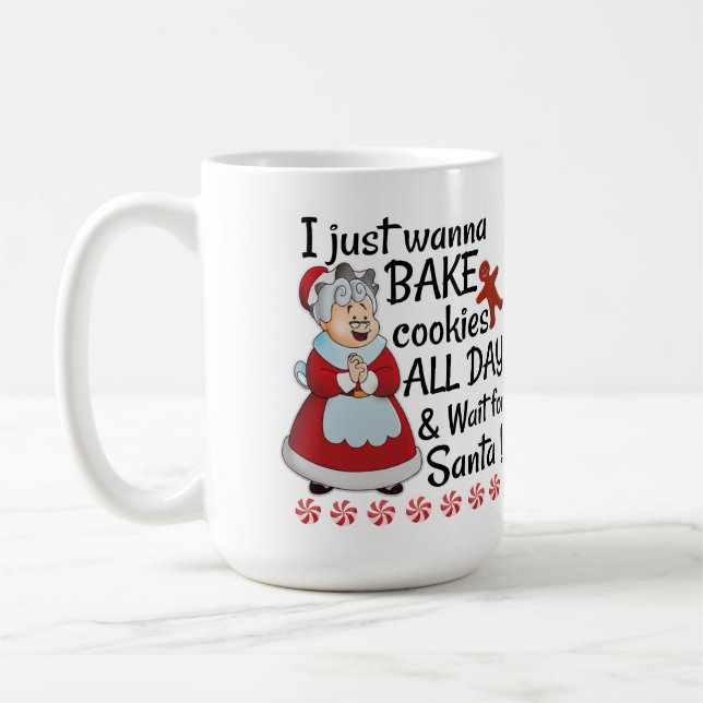 Mrs Santa Claus wait for Santa Coffee Mug (Left)