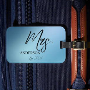 Mrs Script Custom Name Newlywed Honeymoon Luggage Tag