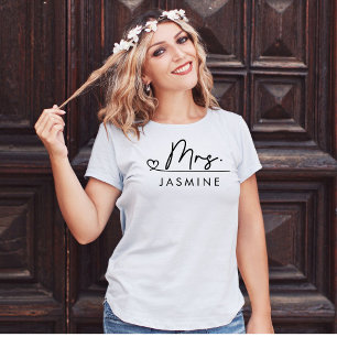 Mrs Script Custom Wedding T-Shirt