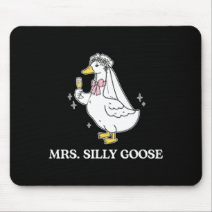 Mrs silly bride goose couple matching wedding mouse pad