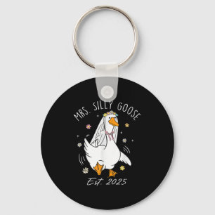 Mrs. Silly Goose Couple Matching Wedding Funny Bri Keychain