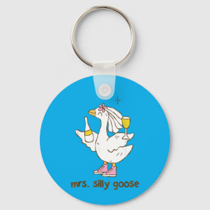 Mrs Silly Goose Wedding Bachelorette Party Keychain