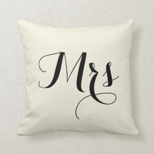 Mrs Striped Back Pillow - off white