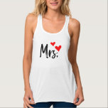 Mrs. Tank Top – Cute & Modern Heart Design<br><div class="desc">Celebrate love and wifey pride with this charming “Mrs.” tank top, featuring playful red hearts and a sleek black script. Perfect for brides, newlyweds, anniversaries, or simply showing off your happily-ever-after in style. This soft, breathable tank is great for workouts, bachelorette trips, or casual everyday looks. A fun and meaningful...</div>