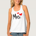 Mrs. Tank Top – Cute & Modern Heart Design<br><div class="desc">Celebrate love and wifey pride with this charming “Mrs.” tank top, featuring playful red hearts and a sleek black script. Perfect for brides, newlyweds, anniversaries, or simply showing off your happily-ever-after in style. This soft, breathable tank is great for workouts, bachelorette trips, or casual everyday looks. A fun and meaningful...</div>