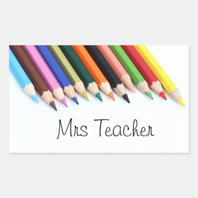 Mrs Teacher colour pencils Sticker (Front)