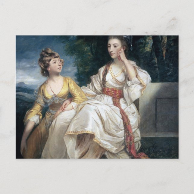 Mrs Thrale and her Daughter Hester  1777-78 Postcard (Front)