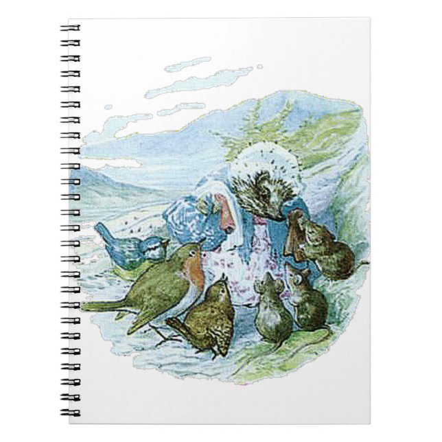 Mrs TIGGY-WINKLE gives the birds their clothes Notebook (Front)