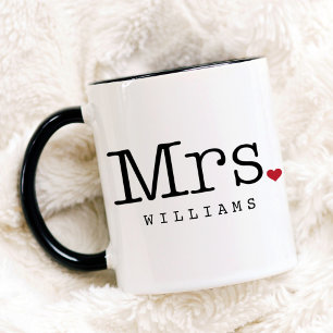 Mrs Vintage Black Personalized Wedding Monogram Mug