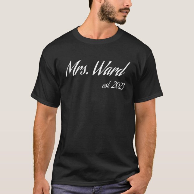 Mrs WARD 2023 new bride bridal shower wedding T-Shirt (Front)