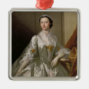 Mrs Wardle, 1742 (oil on canvas) Metal Ornament