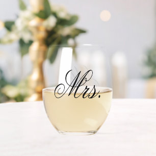 Mrs. Wedding Day Keepsake Stemless Wine Glass