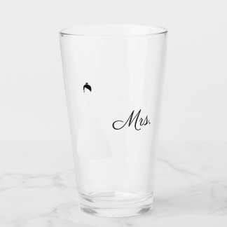 Mrs Wedding drinking glass