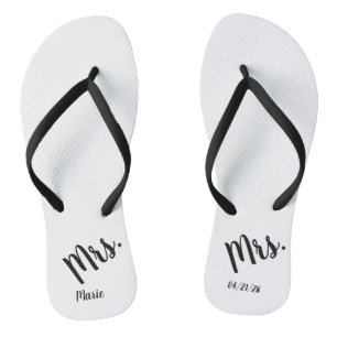 Mrs. Wedding Honeymoon Flip Flops