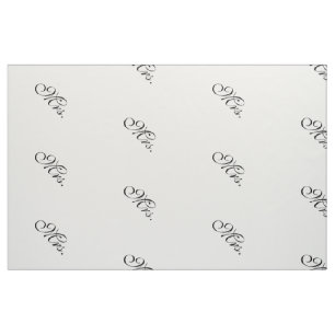 Mrs. wedding initial black white modern custom fabric