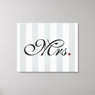 Mrs. Wife Bride Click to Customize Colour Stripes Canvas Print