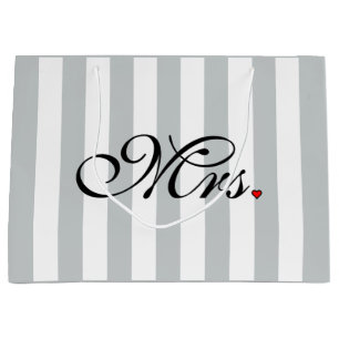 Mrs. Wife Bride Click to Customize Colour Stripes Large Gift Bag