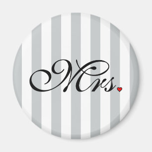 Mrs. Wife Bride Click to Customize Colour Stripes Magnet