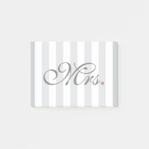 Mrs. Wife Bride Click to Customize Colour Stripes Post-it Notes