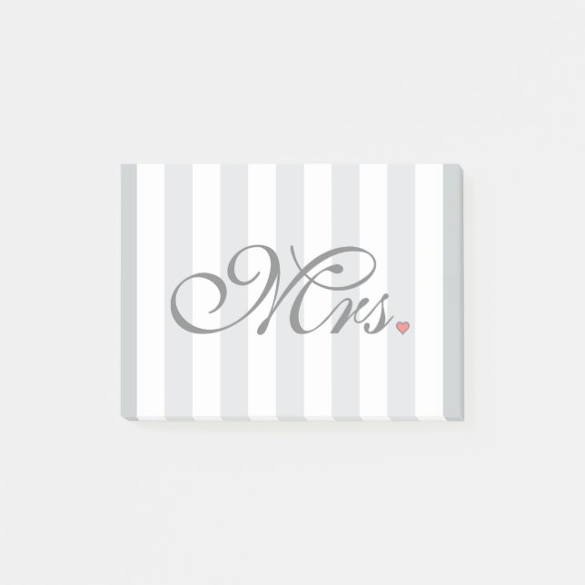 Mrs. Wife Bride Click to Customize Colour Stripes Post-it Notes (Front)