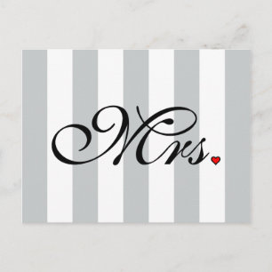 Mrs. Wife Bride Click to Customize Colour Stripes Postcard
