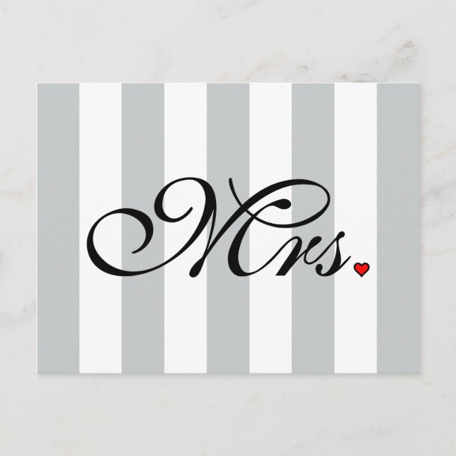 Mrs. Wife Bride Click to Customize Colour Stripes Postcard (Front)