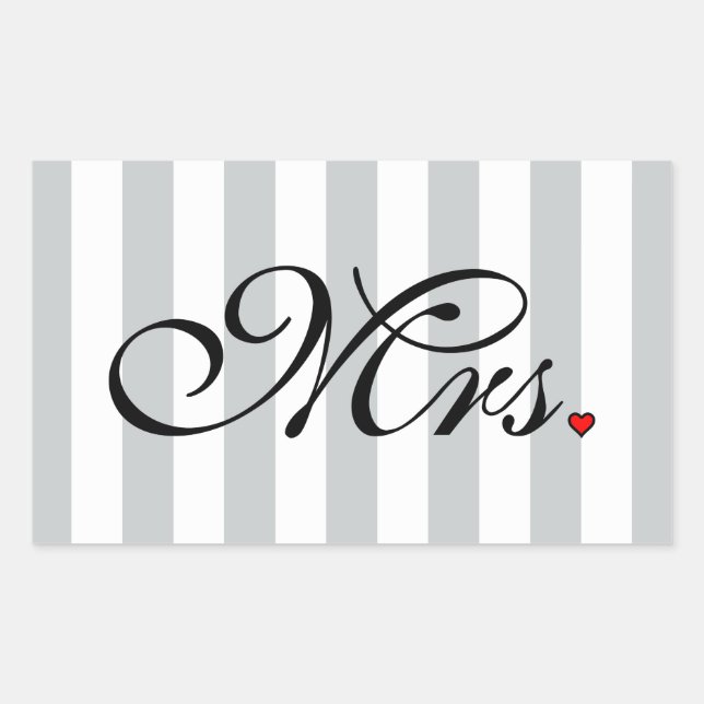 Mrs. Wife Bride Click to Customize Colour Stripes Sticker (Front)