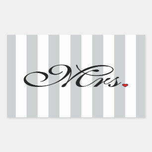Mrs. Wife Bride Click to Customize Colour Stripes Sticker