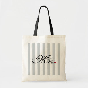 Mrs. Wife Bride Click to Customize Colour Stripes Tote Bag