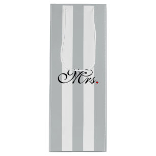 Mrs. Wife Bride Click to Customize Colour Stripes Wine Gift Bag