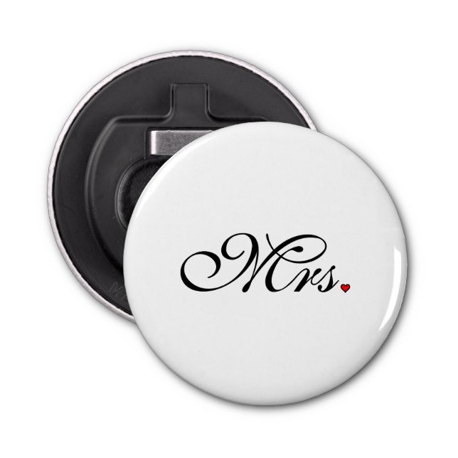 Mrs. Wife Bride His Her Newly Weds Bottle Opener (Front)